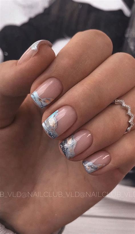 Cute Nail Art Design Ideas With Pretty Creative Details Nude Pink Nails With Marble Tips