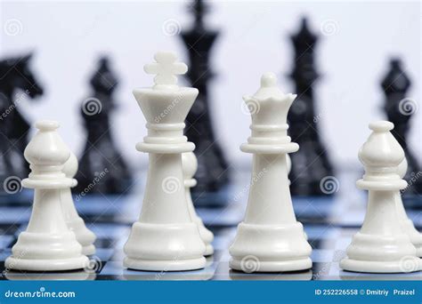 Black and White Chess Pieces on Chessboard Stock Photo - Image of decision, chessboard: 252226558