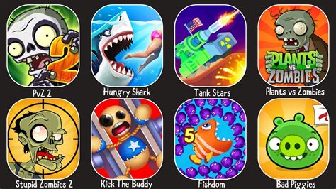 Pvz Hungry Shark Tank Stars Plants Vs Zombies Stupid Zombies Kick