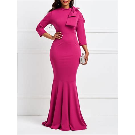 Women Party Mermaid Maxi Dress Elegant Vintage Sexy Evening Spring 2019