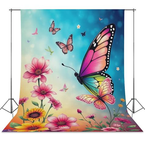 Beautiful Butterfly Flowers Art Photography Backdrops Adult Photostudio