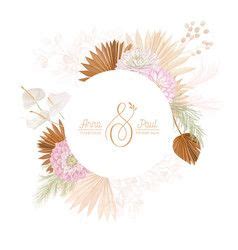 Boho Floral Wedding Frame Watercolor Vector Image On VectorStock