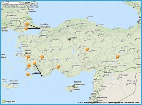 Turkey Map Tourist Attractions - TravelsFinders.Com