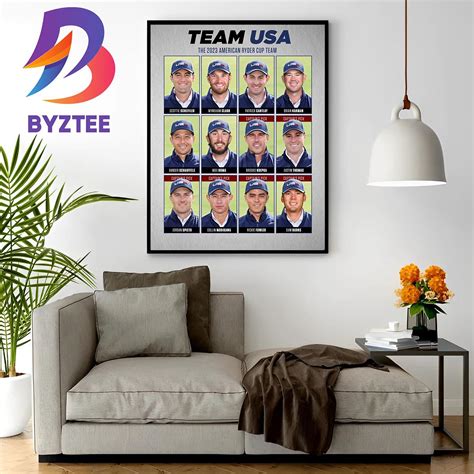 2023 United States Ryder Cup Team Wall Decor Poster Canvas - Byztee