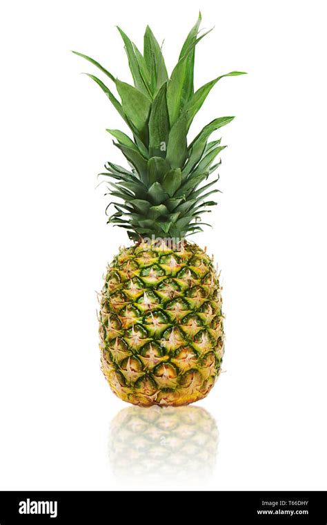 Ripe Whole Pineapple Isolated On White Background Stock Photo Alamy