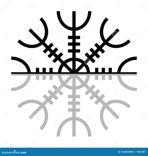 Norse Symbol Helmof Awe Aegishjalmur Vector Illustratie Illustration