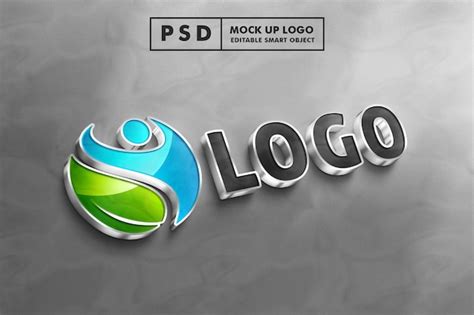 Modelo De Logotipo Psd Realista 3d Psd Premium