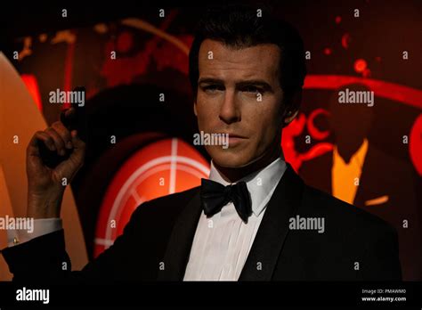 Wax figure of Pierce Brosnan as James Bond 007 agent in Madame Tussauds ...