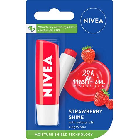 Nivea Fruity Shine Strawberry Lip Balm G Woolworths