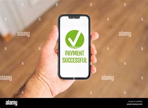 Online Payment Successful Message On Smartphone Screen For Home