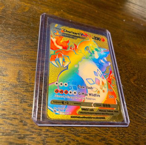 Pokemon Charizard Vmax Champion S Path Gold Metalcustom Card