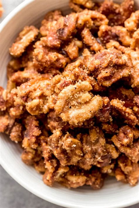 10-Minute Spicy Candied Walnuts - Little Broken