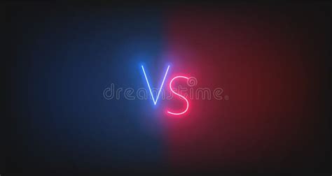 Versus Tournament Screen Design Blue Red Vs Neon Glowing Monogram On