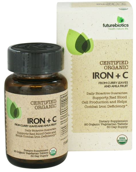 Iron Plus C-Certified Organic 90 vegitab, $19.46ea from FUTUREBIOTICS!