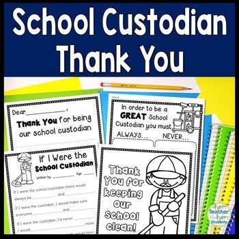 Custodian Appreciation Day Printable Thank You Card for School ...