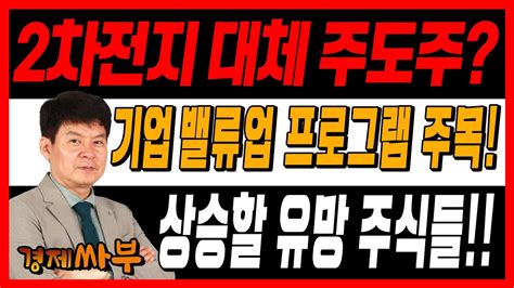 경제싸부통합본 2차전지 대체 주도주 밸류업에 달려있다 상승할 유망 주식들│ 김민수 대표 김대준 대표 삼성전자 에코