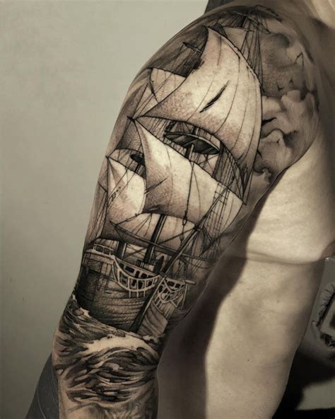 Ship Tattoo Harry Styles Ship Tattoo Traditional Clipper Ship Tattoo