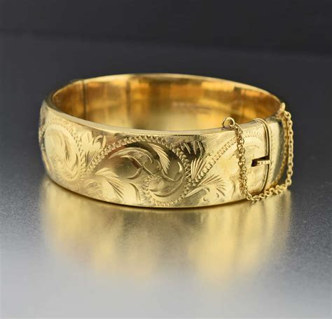 Vintage Flower Gold Cuff Stacking Bangle Bracelet – Boylerpf