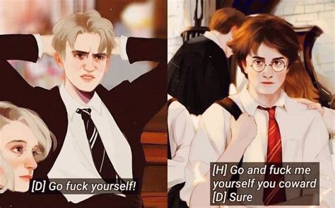 Pin By Ana Salazar On Hp In Drarry Fanart Harry Potter Scene Gay Harry Potter
