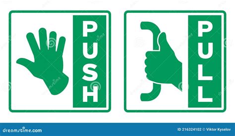 Push And Pull Doors Signs Stock Vector Illustration Of Sign 216324102