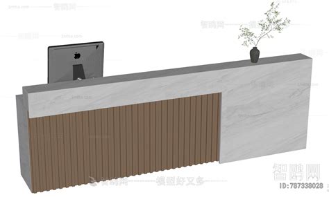 现代接待台su模型下载sketchup草图大师模型编号787338028 智鸥网