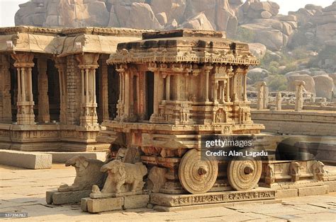vittala temple stone chariot hampi karnataka india high res stock photo