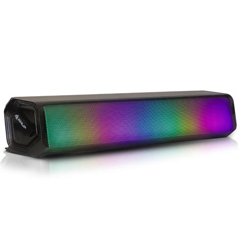 Caixa De Som Gamer Soundbar W Rms Real Speaker Est Reo Ilumina O Led