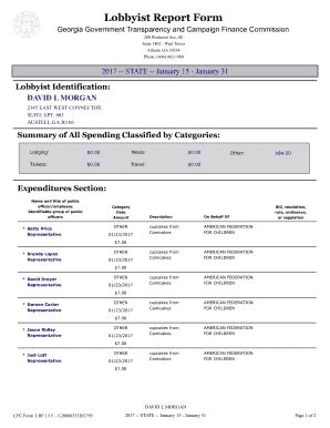 Fillable Online Media Ethics Ga Fillable Online Lobbyist Report Form