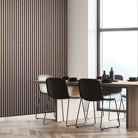 Acoosti Silver Oak Wood Slat Acoustic Wall Panel Fwdirect