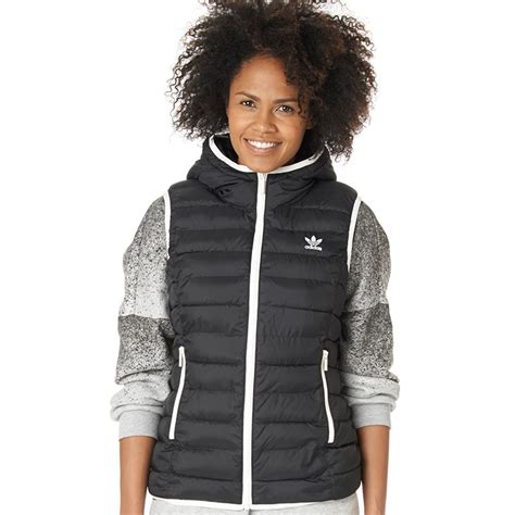 Buy Adidas Originals Womens Slim Padded Hooded Gilet Blackwhite