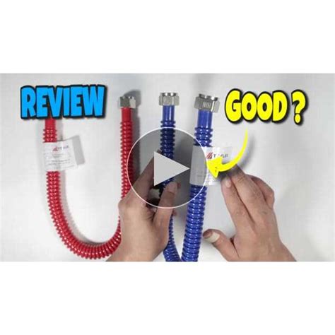 TT FLEX Flexible Stainless Steel Corrugated Water Heater Connector Hot And Cold Color Coded 3 4