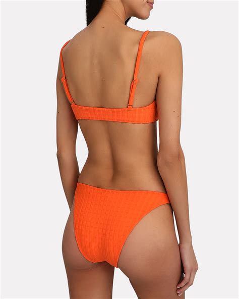 Solid Striped The Elsa Ribbed Bikini Top INTERMIX