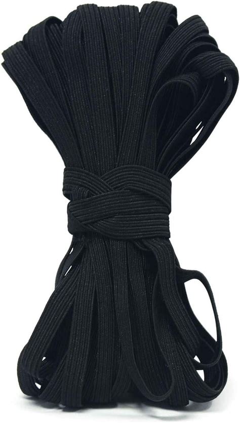 Black 1 4 Inch Width Braided Elastic Band Elastic String Cord Heavy