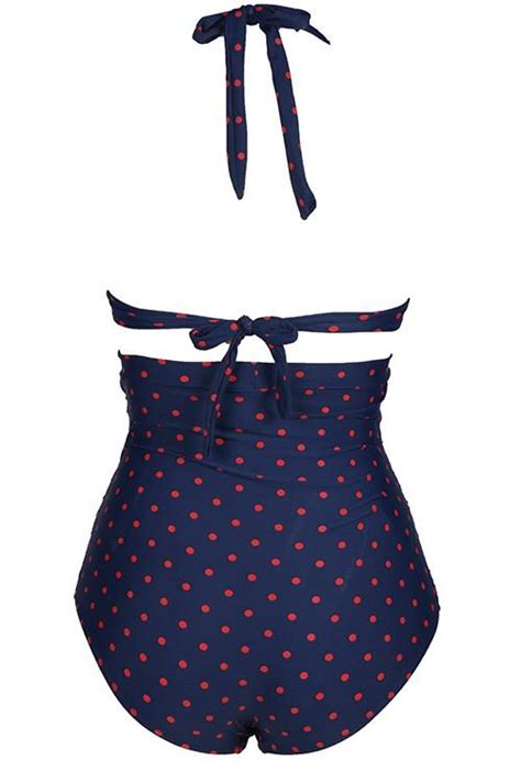 Get It Straight Dot Halter Bikini Set
