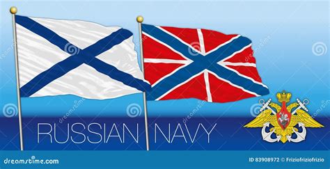 Russian Navy Jack Flag, Russian Federation Cartoon Vector ...