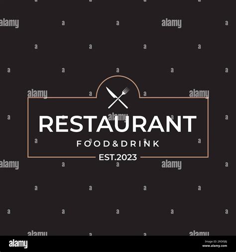 Retro Restaurant Emblemcutlery Logo Design And Hand Drawn Vintage