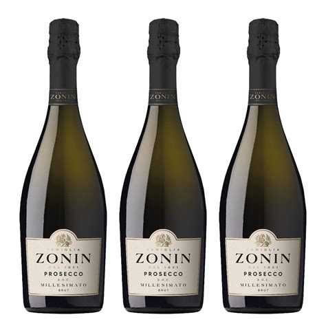 Zonin Prosecco Brut Millesimato Doc Treble Prosecco Set Bottled And Boxed