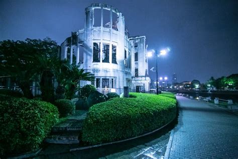 Atomic Bomb Dome at Night in Hiroshima, Japan Editorial Photo - Image ...