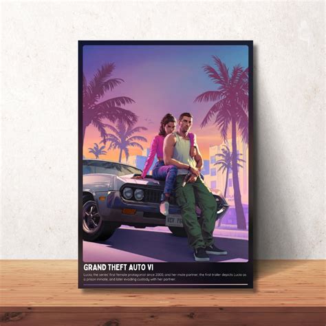 Grand Theft Auto VI Digital Poster GTA 6 Poster Rockstar Games Poster ...