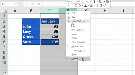 How To Unhide Columns In Excel