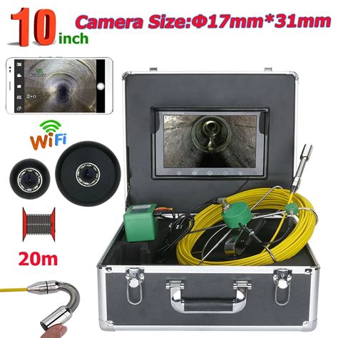 20m 10 Inch Wifi Wireless 17mm Industrial Pipe Sewer Inspection Video