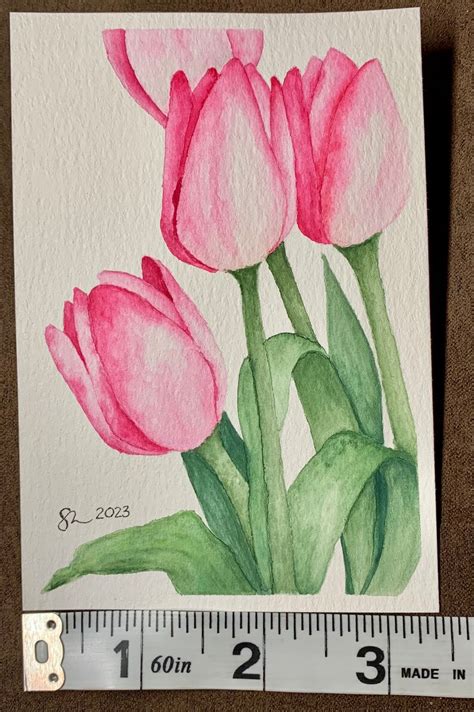 Fresh Tulips Original Watercolor Etsy