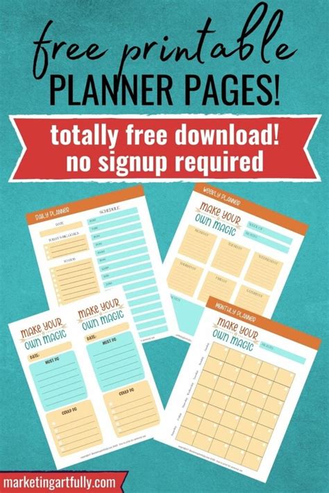 Make Your Own Magic Free Printable Motivational Planner