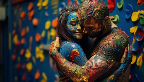 Día Nacional del Abrazo sesión de fotos colorida y alegre generada por