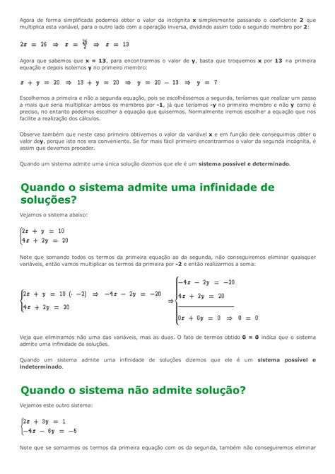 Sistemas De Equações Do 1° Grau Com 2 Incógnitas Pdf