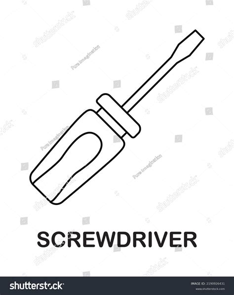 Coloring Page Screwdriver Kids Stock Vector Royalty Free 2190926431