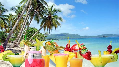 Tropical Cocktails Beach Tropical Fruits Drinks Hd Wallpaper Peakpx