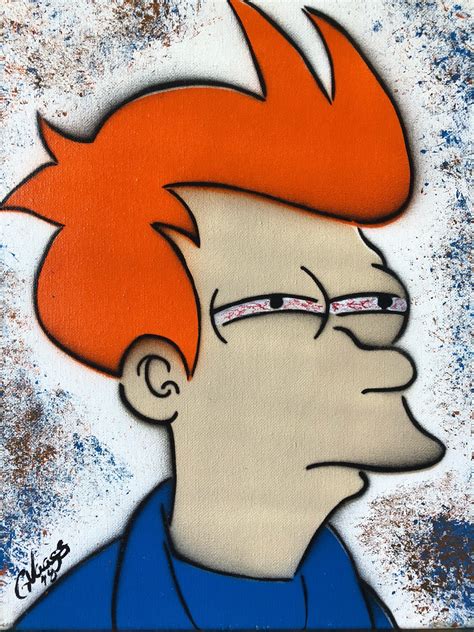 Futurama Red Eye Fry Spray Painting Etsy