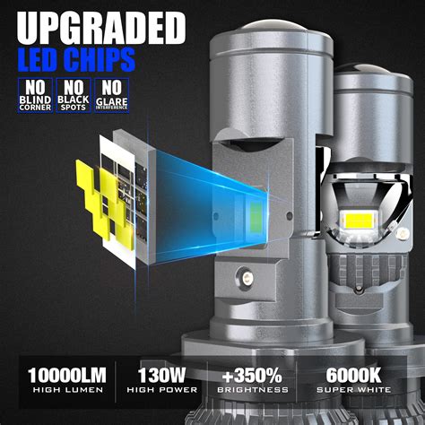 Generic -H4 Bi LED Projector Lens Headlight Bulb Turbo 50000lm 9003 Car ...
