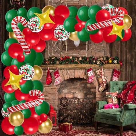 Купить Cheereveal Red Green Merry Chiristmas Balloon Garland Arch Kit